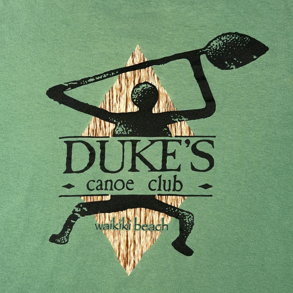 Vintage Dukes Canoe Club Shirt Adult EXTRA LARGE Green Waikiki Paddle Ocean Y2K - Picture 4 of 8